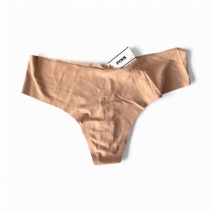 VICTORIA SECRETS / PINK / NO-SHOW HIGH-LEG THONG PANTY TAN